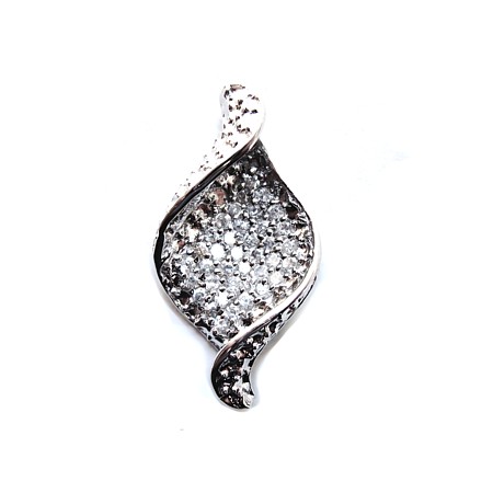 Sterling Silver Cubic Zirconia Pave Twist Slide - Click Image to Close